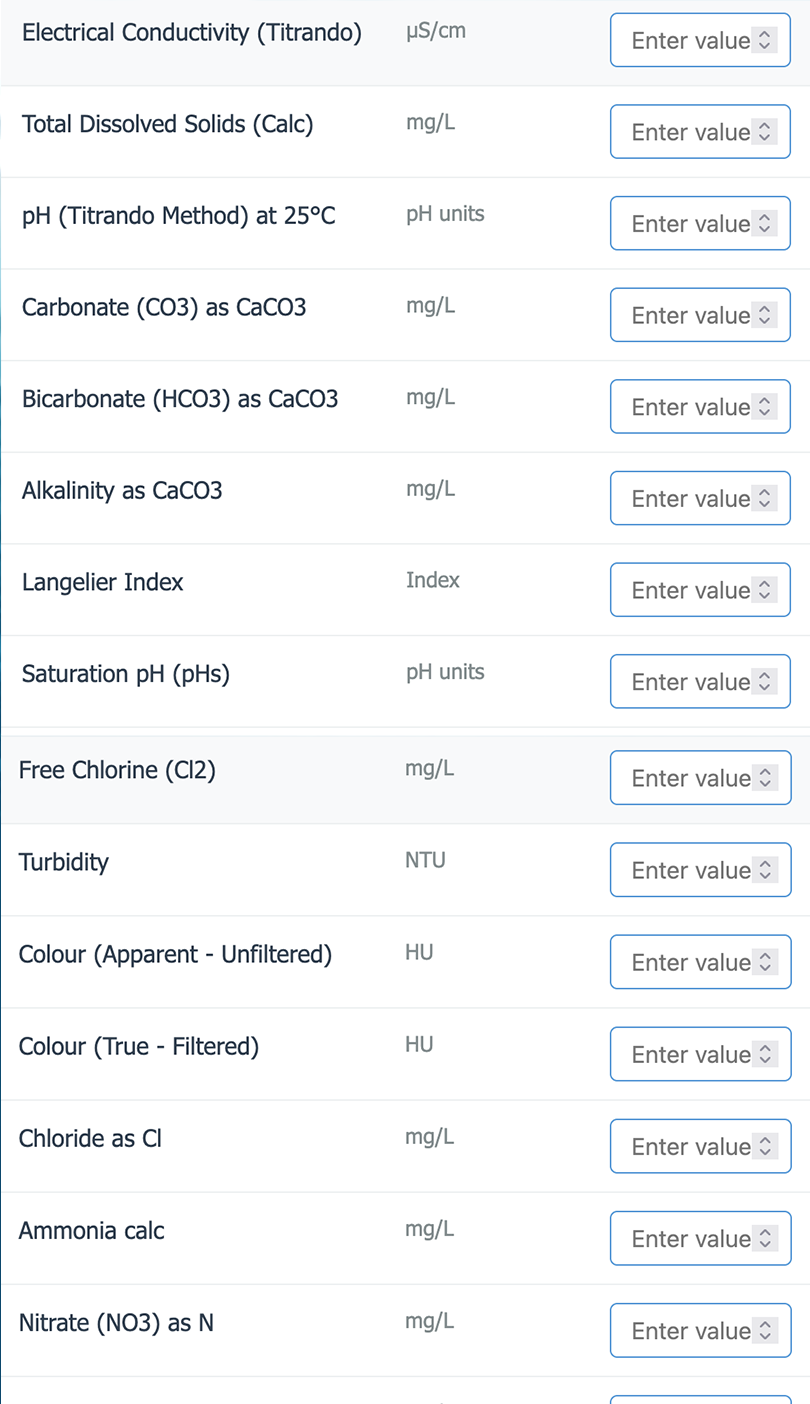 Water Analysis System Design Tool